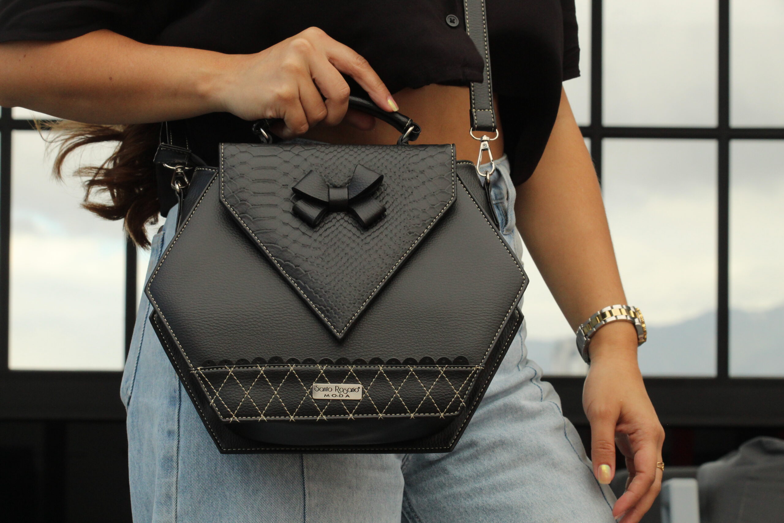 Bolso de Mano Pequeño Diamante Negro