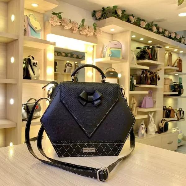 Bolso de Mano Pequeño Diamante Negro - Imagen 2