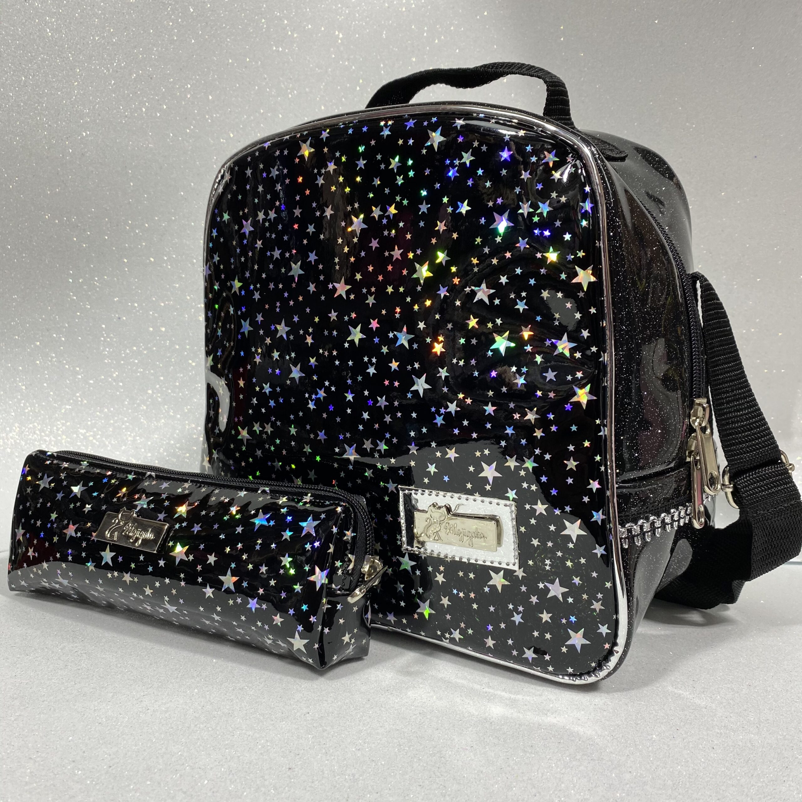 Lonchera Tradicional Negro Estrellas Plateadas - Imagen 5