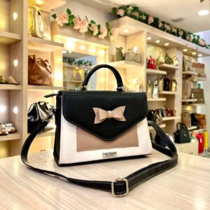 Bolso de Mano Pequeño Venecia Negro Moño