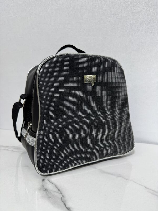 Lonchera Grande XL Negra con Plateado - Imagen 3