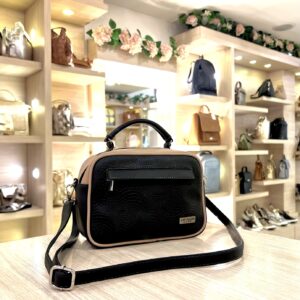 Bolso de Mano Pequeño Dalia Negro con Nude