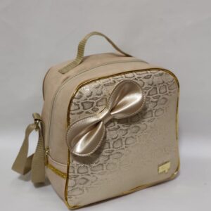 Lonchera XL Pitón Beige Lazo Tornasol