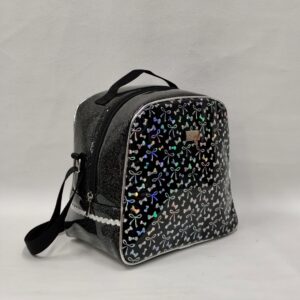 Lonchera XL charol Negro Lazos