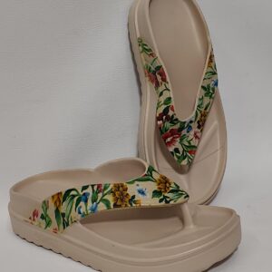 Sandalias Soket Beige Estampado Flores